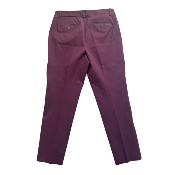 Talbots High Waist Straight‎ Pants size 14 Cotton Blend Burgundy Color - Picture 6 of 7